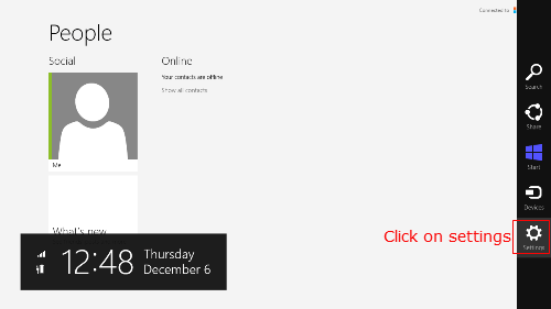 Settings windows 8
