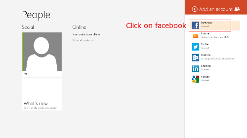 Facebook account to Windows 8 People app - 11