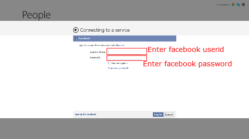 Facebook account to Windows 8 People app - 71