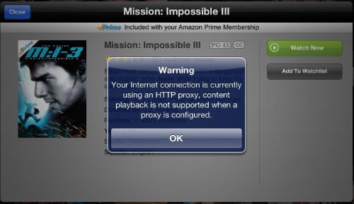 How to resolve amazon instant video http proxy error on iPad - 51