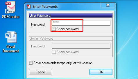 set pdf save password