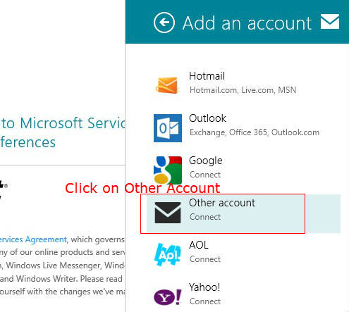 iCloud email to Windows 8 mail other accounts