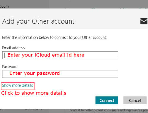 how to set up icloud email on windows 8 mail