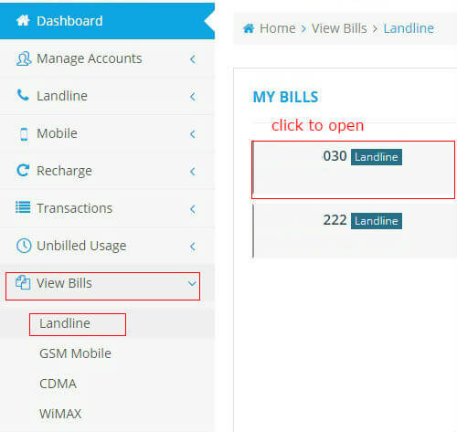 Download BSNL Land Line Bill - 72