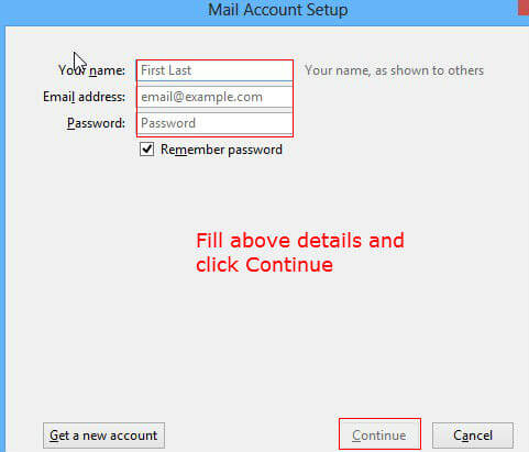 Add yahoo mail account using IMAP