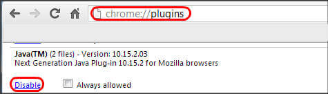 chrome-java-disable