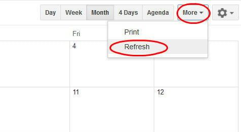 Web Google Calendar refresh