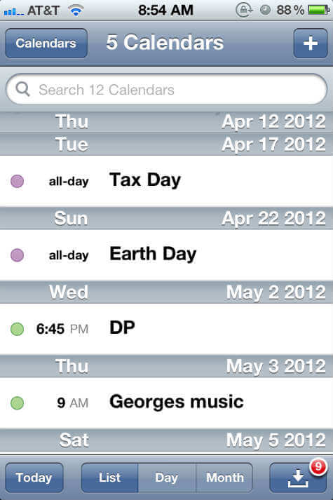 Google Calendar List View