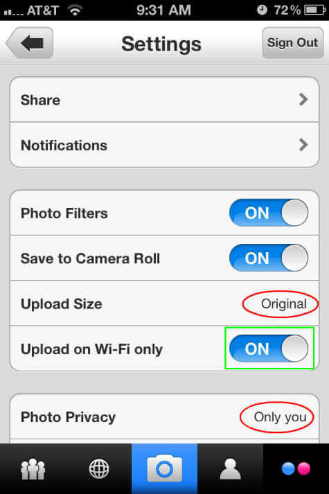 flickr-ios-setting