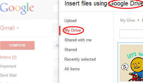 can yahoo email access google drive