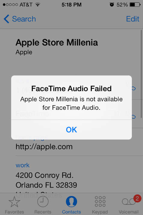 Fallo de audio de FaceTime de iOS7