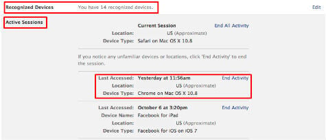 FB Active Sessions