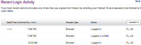 How to find the login activities of your Yahoo Email account  - 64