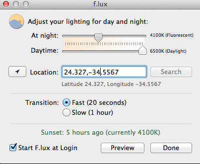 flux vs night shift mac