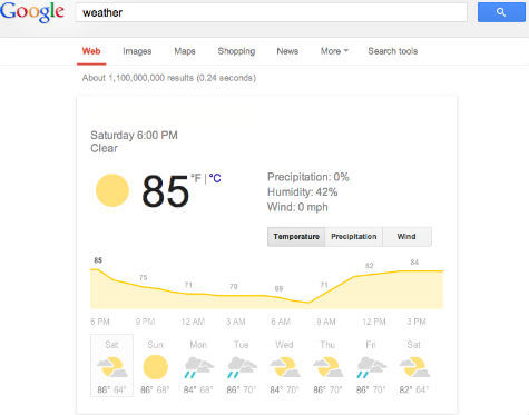 google weather search 