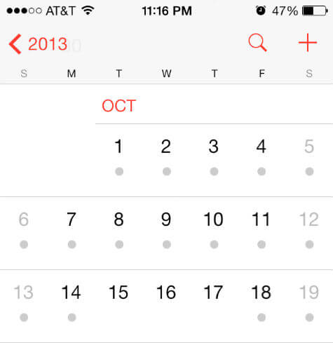 iphone calendar