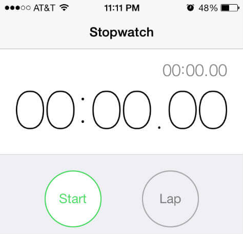 iphone stop watch