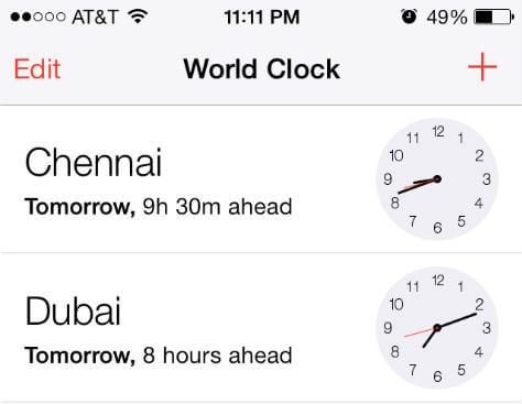 iphone world clock