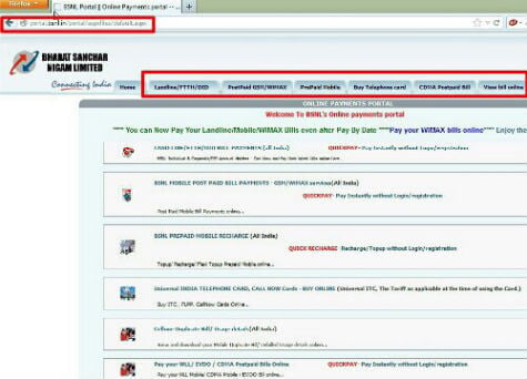 BSNL Pay Bills Online