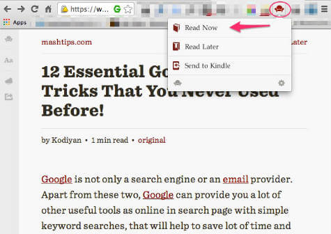 Get Safari Reader Feature in Chrome and FireFox for A Clean Webpage - 16
