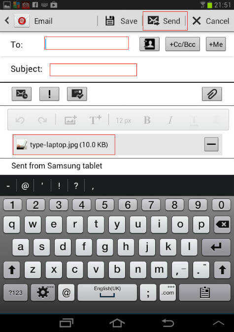 Send Email Attachments from Android Phone using Dropbox - 79