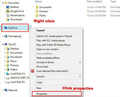 Change Default Skydrive Location in Windows 8 1 - 55