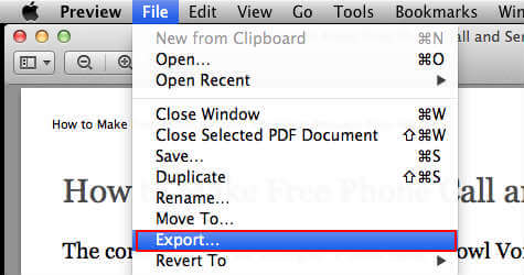 MAC PDF Export