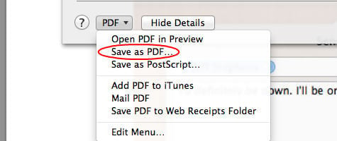 MAC Save As PDF