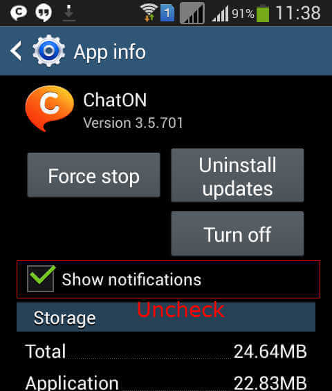 disable android notification
