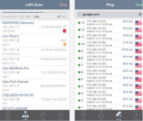 Network Analyzer android app