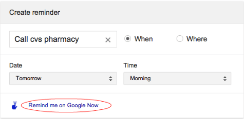 google now call reminder