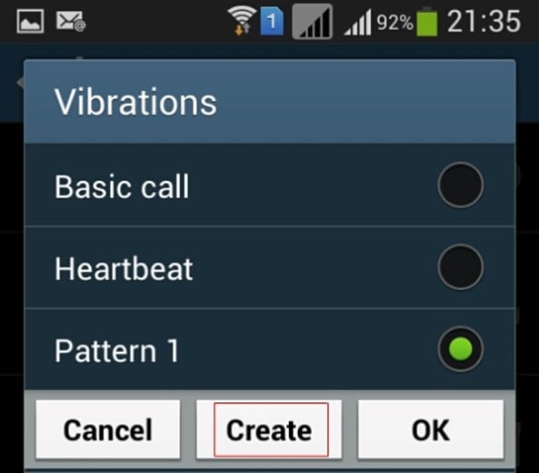 vibration pattern