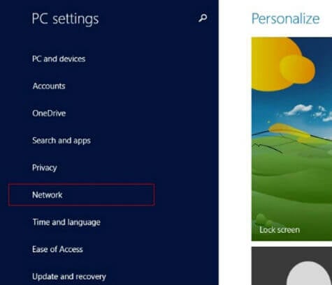 Win8 Network setting