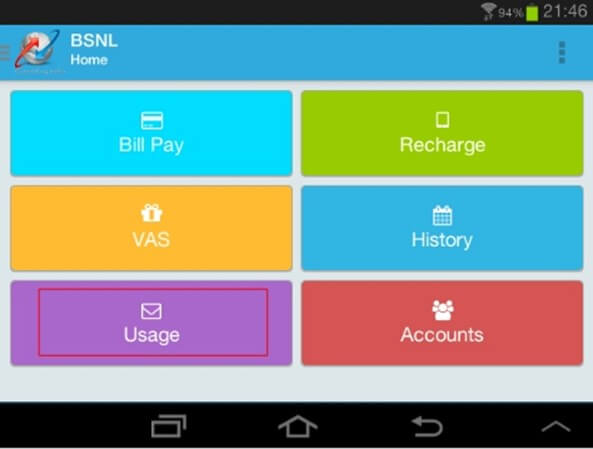 bsnl usage summary app