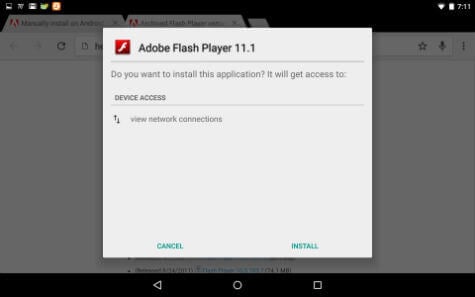 adobe flash install prompt