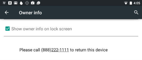 Android owner info