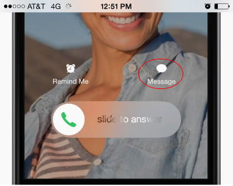 ios respond call with message