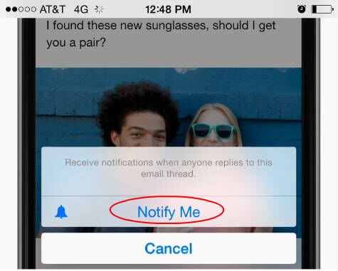 ios set email notify