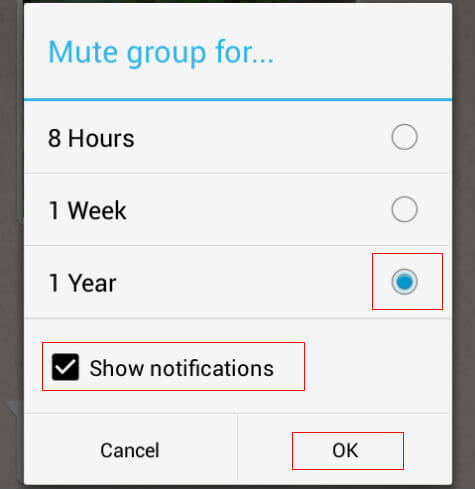mute Whatsapp messages