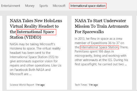 Microsoft news app customise