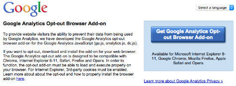 Google Analytics Opt-out