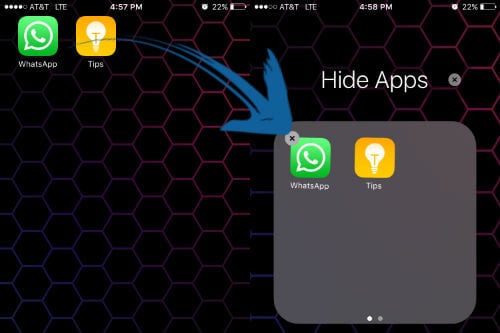 iOS apps move to folder