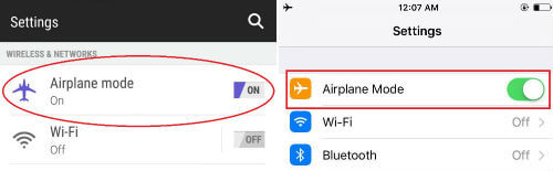 android-ios setting airplane