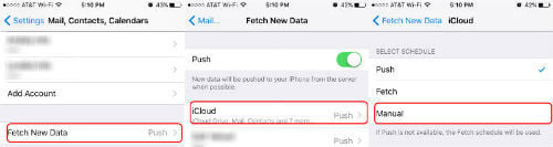 set iOS mail fetch