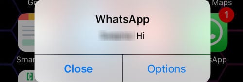 whatsApp message pop