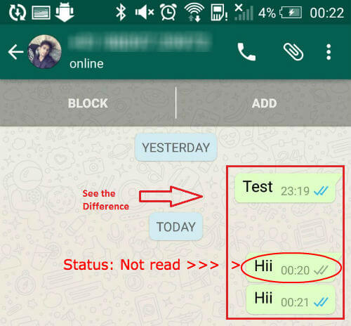 whatsapp bluetick status hide