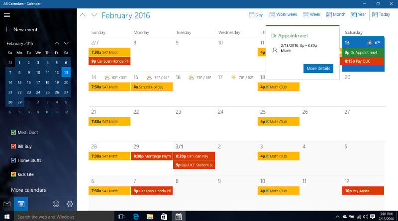 Google Calendar on Windows 10