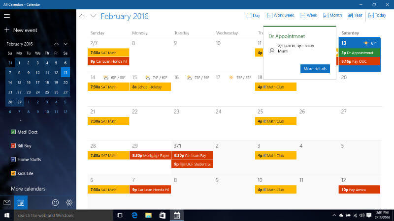 calendar icloud sync windows 10