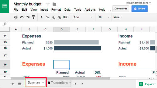 google sheet multiple tab