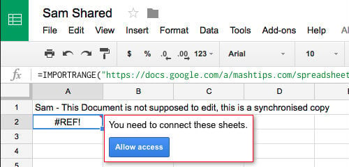 google sheet tab request access